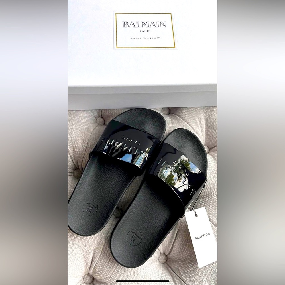 Brand new never worn Balmain slides